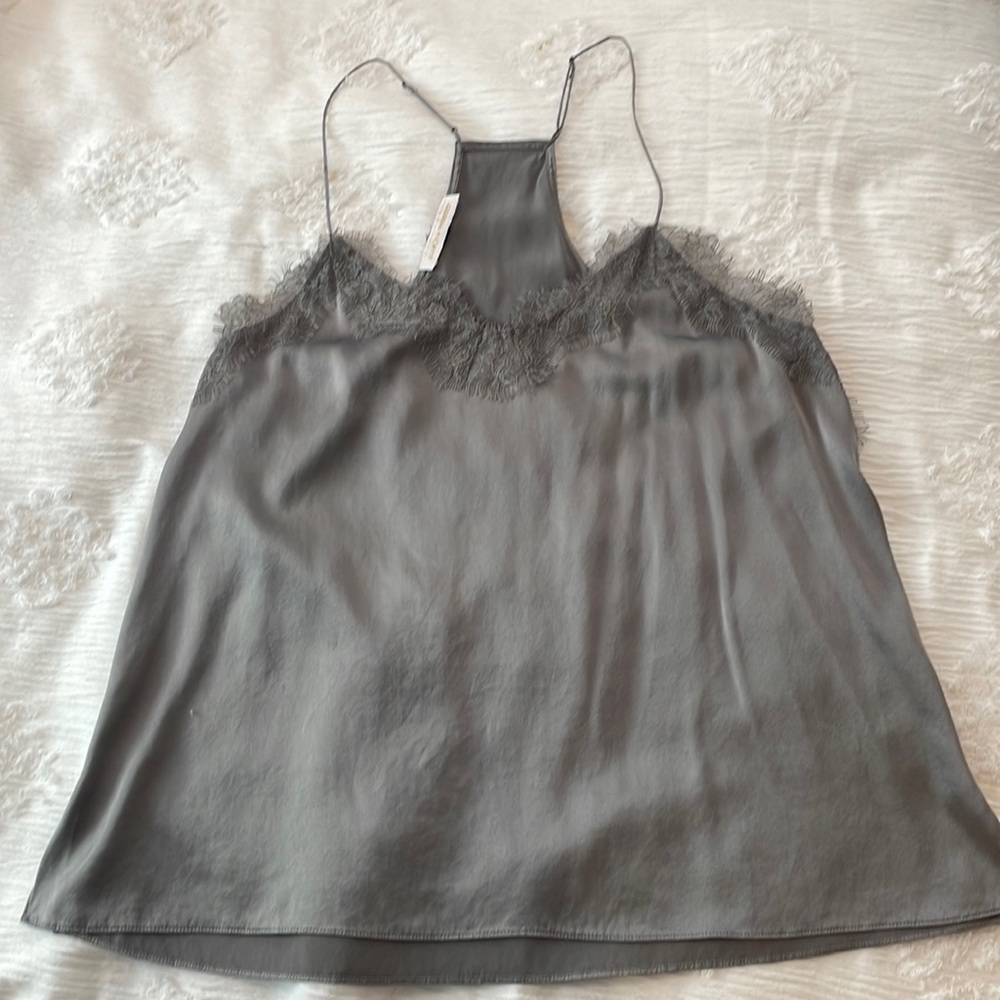 Grey Pookie & Sebastian Lacey Top; Size Large